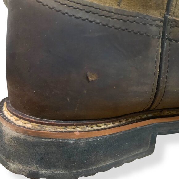 Mens Waterproof Brown Leather Steel Toe Work Boots American Flag Design Size 13D main image 6